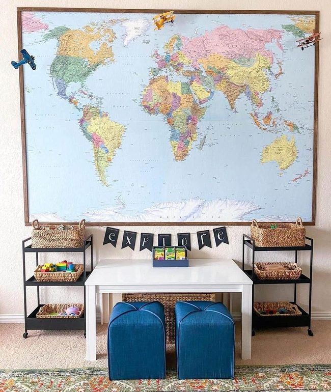 Colorful Maps, Blue Poufs, Endless Play