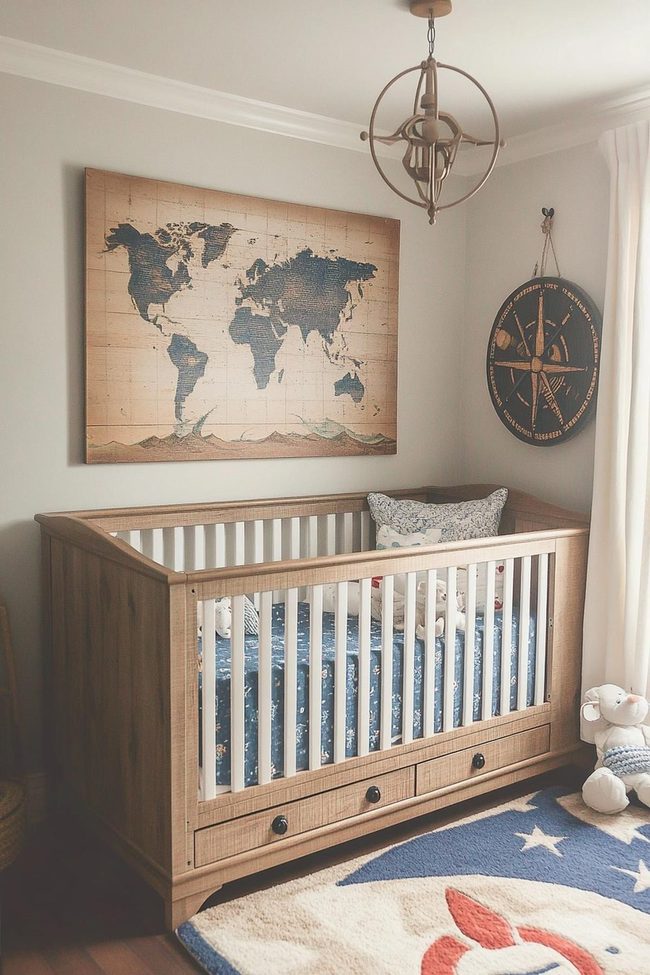 Navy Shiplap Nautical Nursery