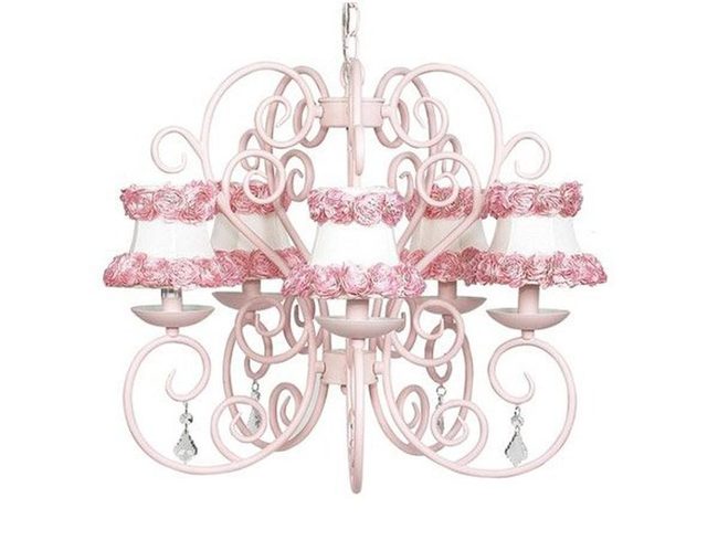Pink Floral Chandelier Statement