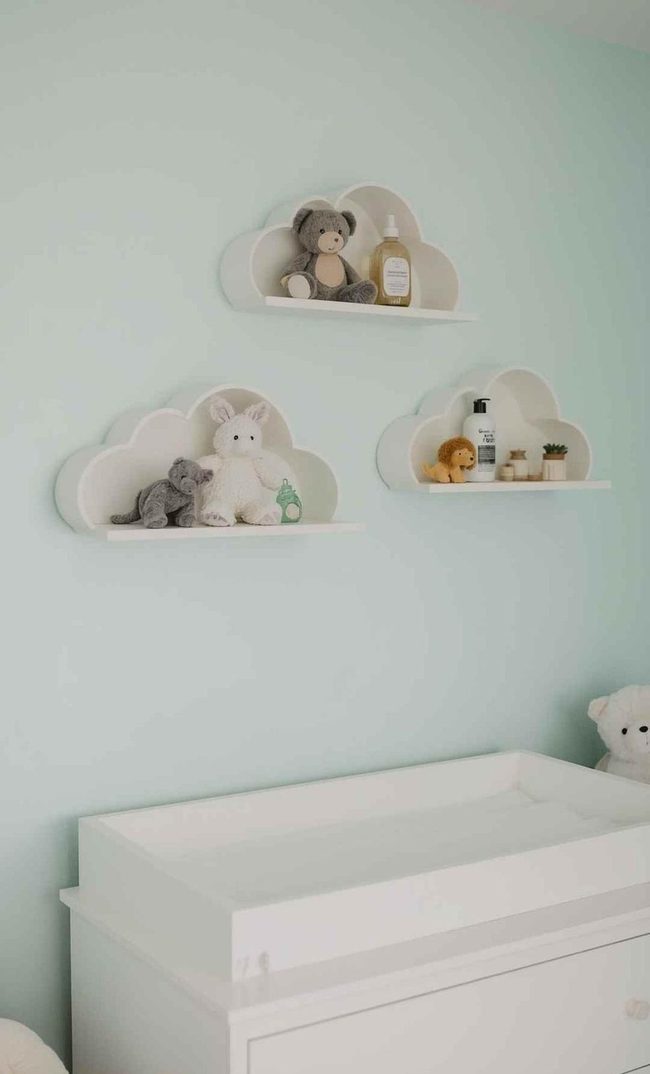 Understated White Cloud Shelves