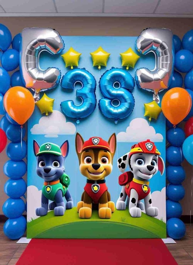 Paw Patrol Name Display Backdrop