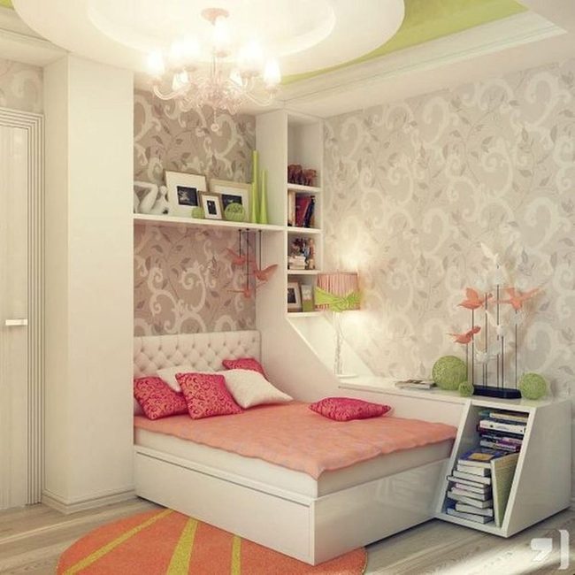 Orange Striped Rug Anchors Pastels