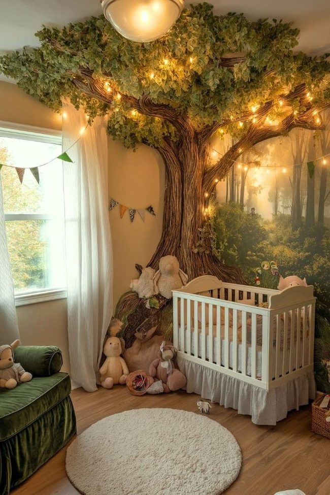 Indoor Tree With Glowing Fairy Lights