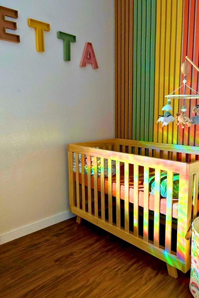 Pastel Rainbow Slat Wall