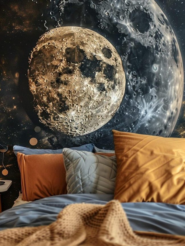 Lunar Crater Gray Wall Panel