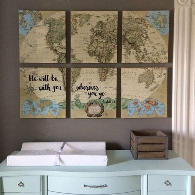 Light Blue Dresser, World Map Stories