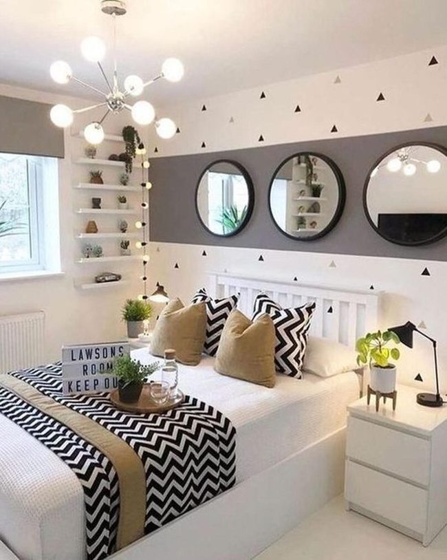 Black And White Geometric Bedroom