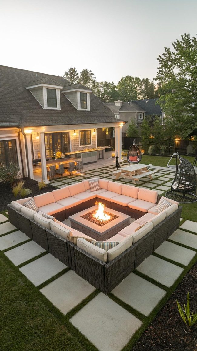 Multiple Seating Zones Outside Living