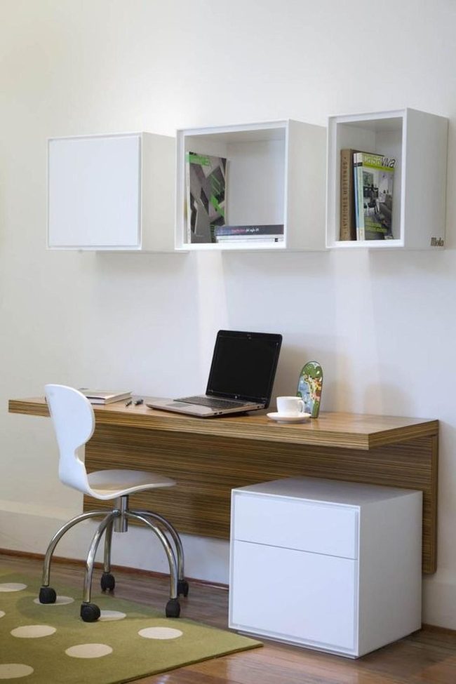 Green Polka Rug, Bright White Workspace