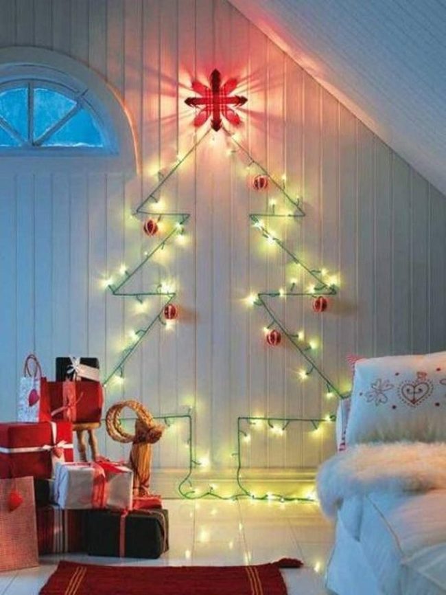 Red Star White Christmas Corner
