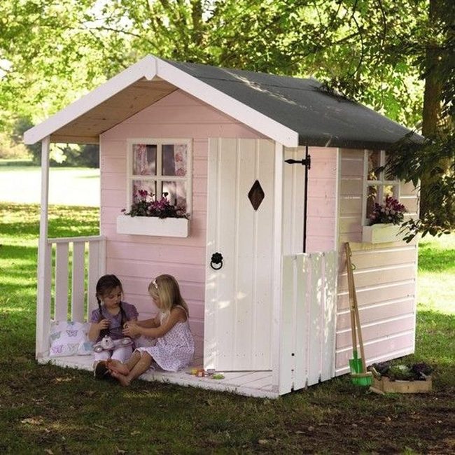 Pink Playhouse Purple Blooms