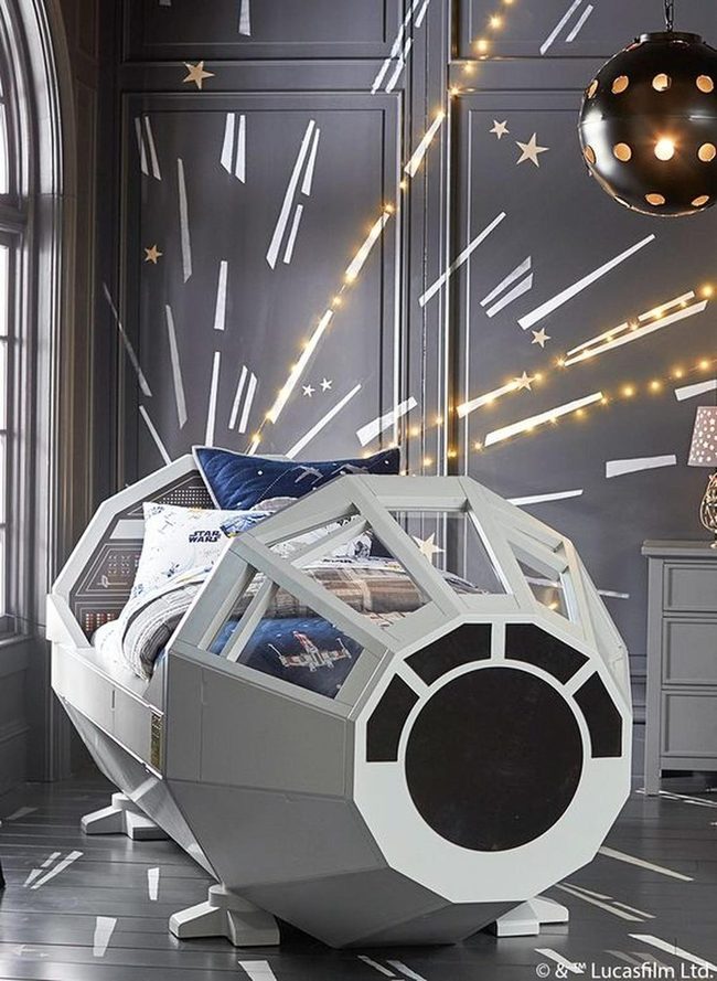 Starlit Black Bedroom Galaxy