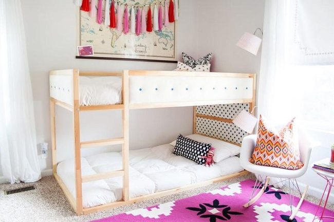 Soft Pink Rugs, Patterned Pillows