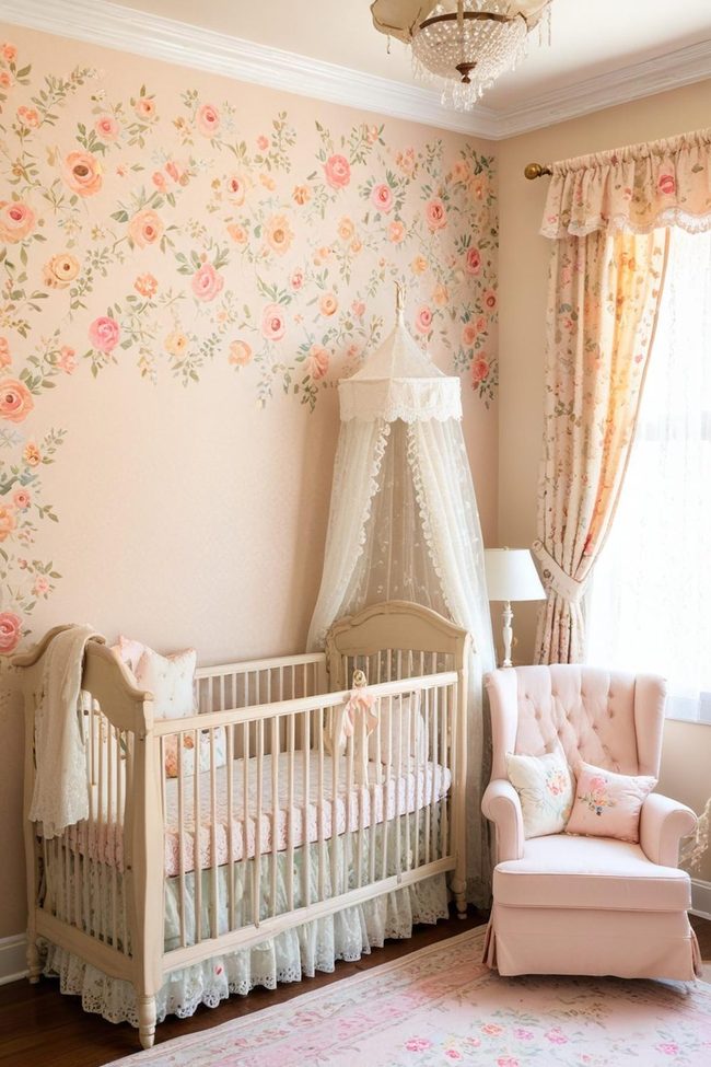 Vintage Nursery with Understated Pastels