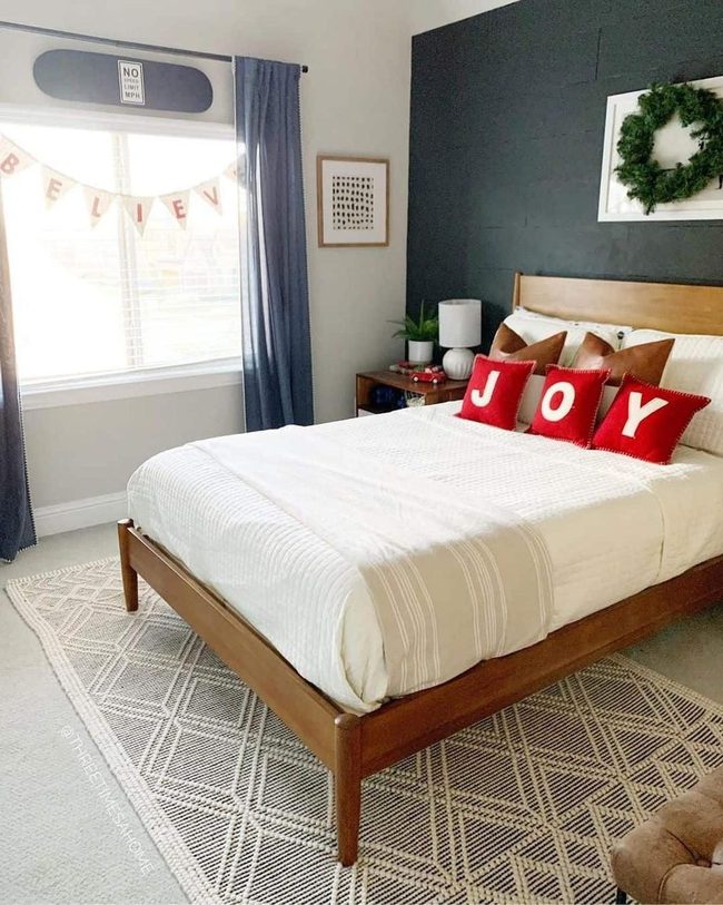 Red Joy Pillows, Black Brick Statement