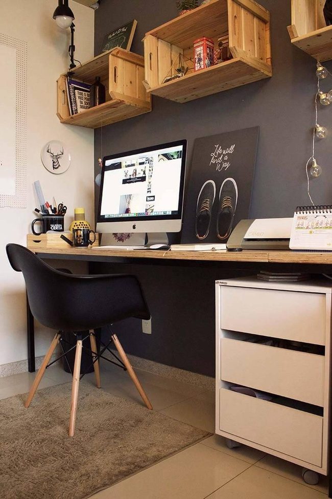 Black And Toffee Wood Workspace