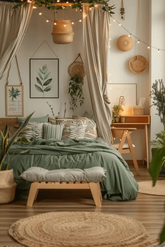 Lush Green Bedroom Retreat