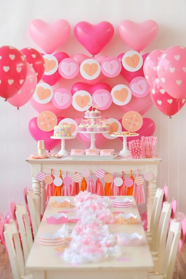 Pink Balloon Valentine Dessert Party