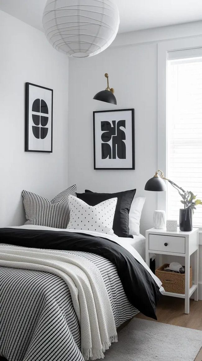 Black And White Dorm Perfection