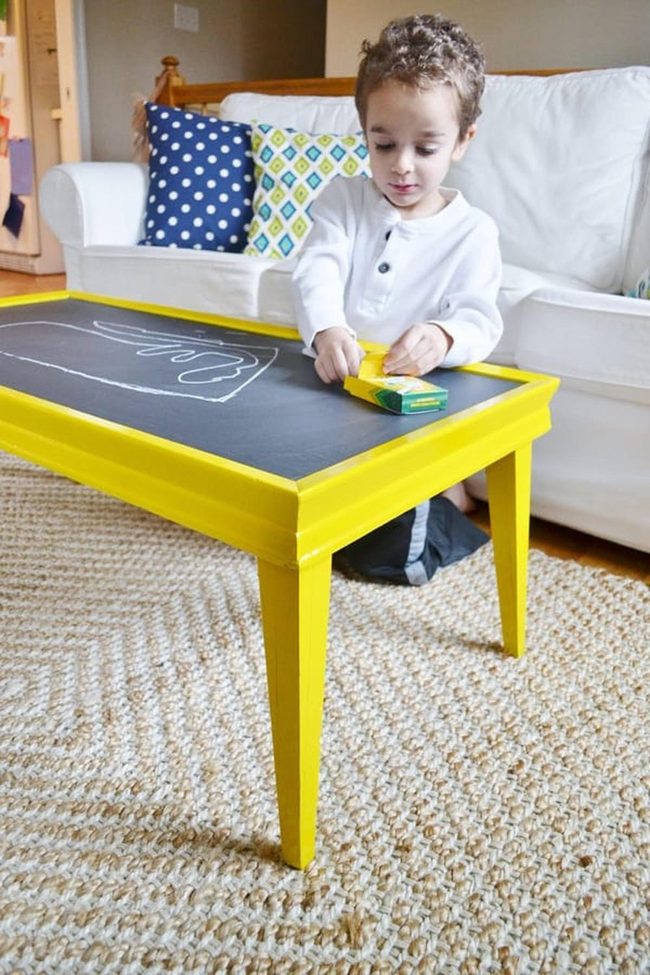 Sunny Yellow Chalkboard Table