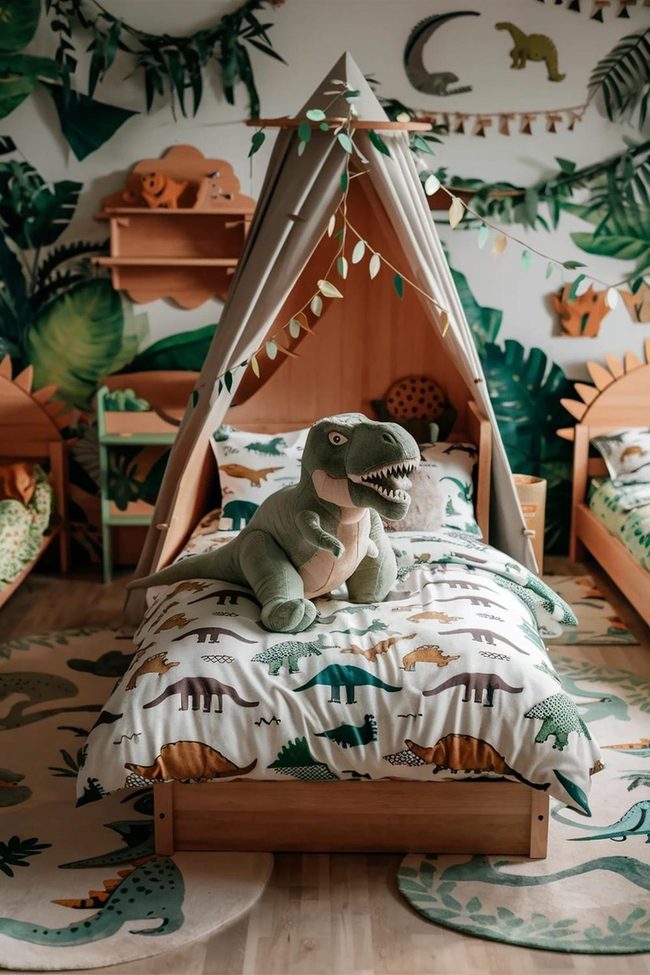 Prehistoric Green Dinosaur Room