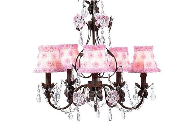Pink Mocha Flower Chandelier
