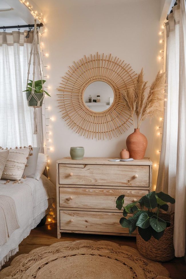 Weathered Maple Mirror In Organic Tones