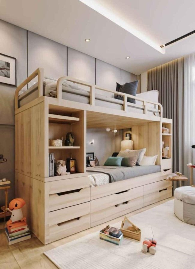 Elevated Bed Built-In Storage