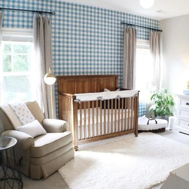 Blue Checkered Nursery Sanctuary