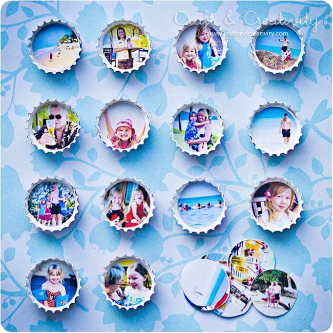 Metallic Bottle Cap Photo Keepsakes
