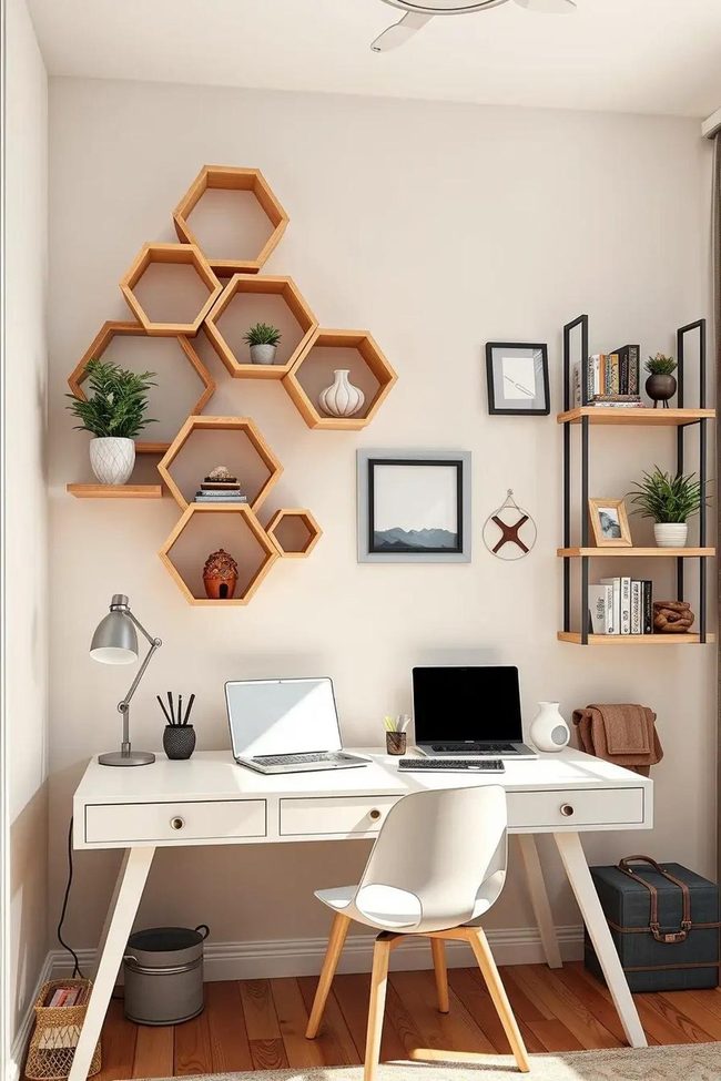 Hexagon Iron Shelves Shine