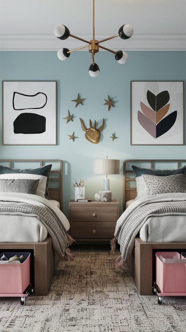 Hidden Rollers Keep Bedrooms Tidy
