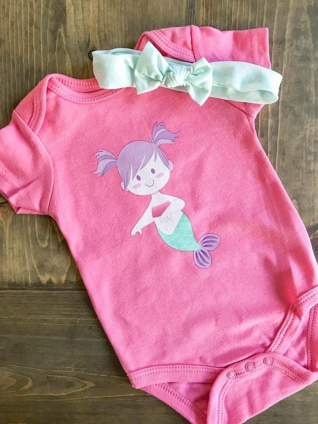 Pink Mermaid Baby Suit