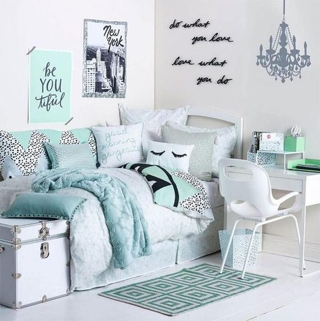 Mint Walls Inspirational Bedroom