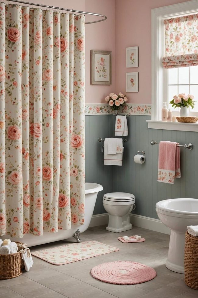 Pink Florals for Baby Girl Bathroom