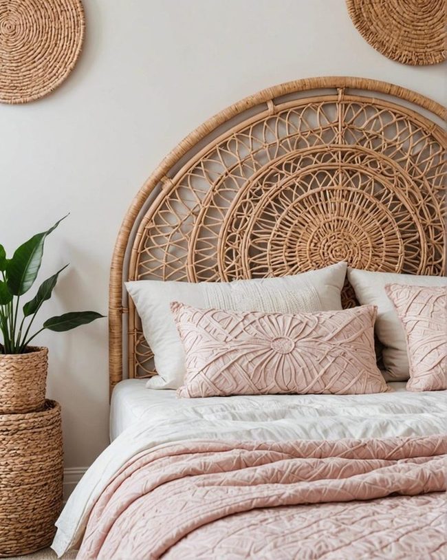 Woven Rattan Bedroom Statement