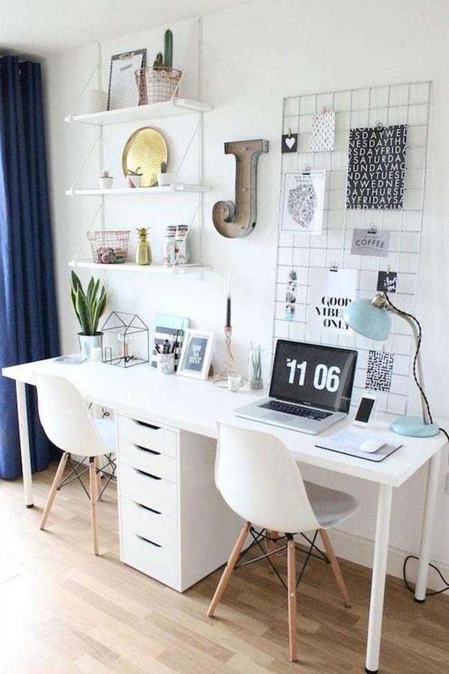 Bright Blue Desk Sanctuary
