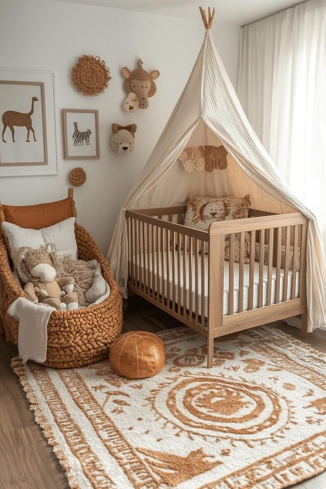 Earthy Animal Print Nursery Room