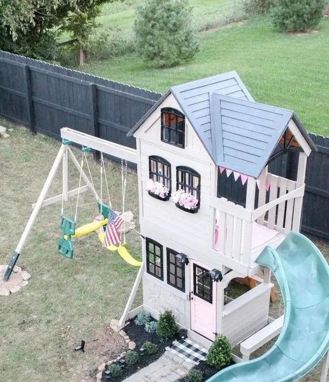 Light Blue Slide Playhouse