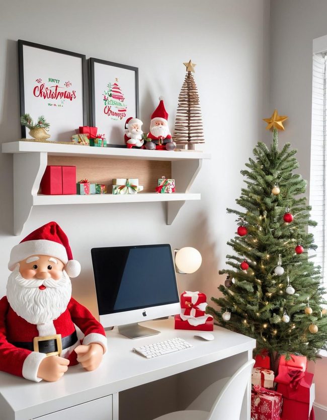 Santa Figures Red Christmas Decor