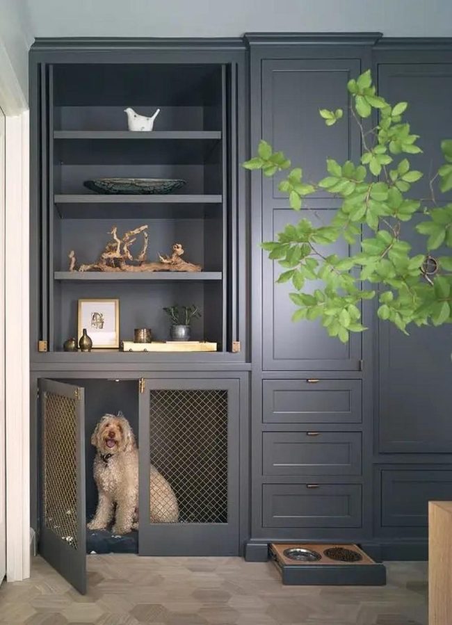 Gray Mesh Cabinets, Living Greenery
