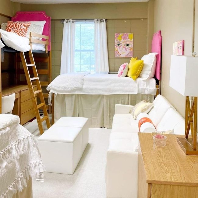 Lofted Bed Maximizes Dorm Space
