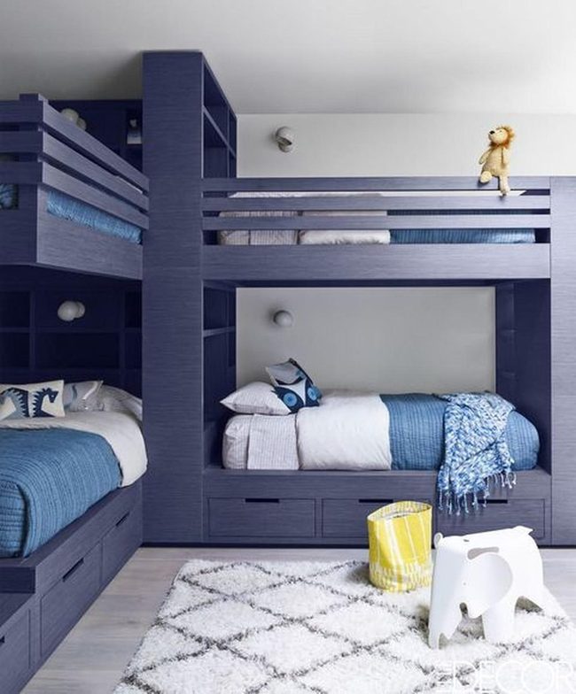 Blue Bunk Beds, Yellow Basket Joy