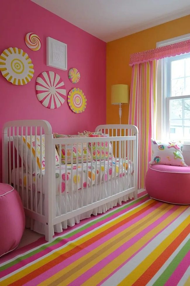 Hot Pink And Orange Nursery