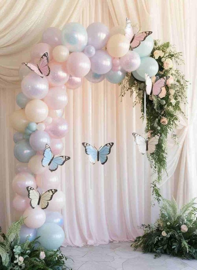 Iridescent Balloons Butterfly Garland