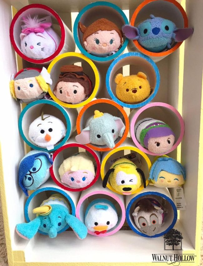 Colorful Tube Plushies Shelf