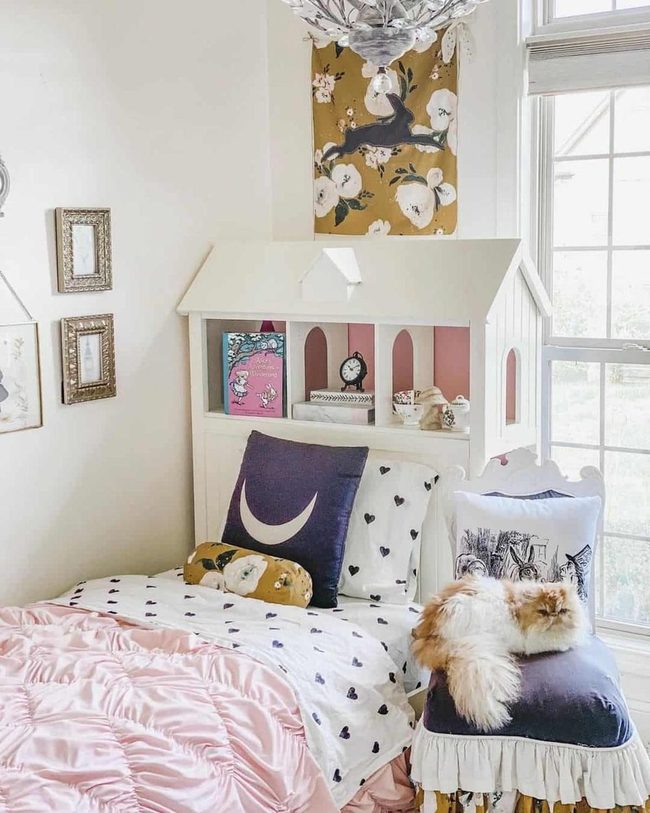 Pink Ruffled Farmhouse Toddler Bed