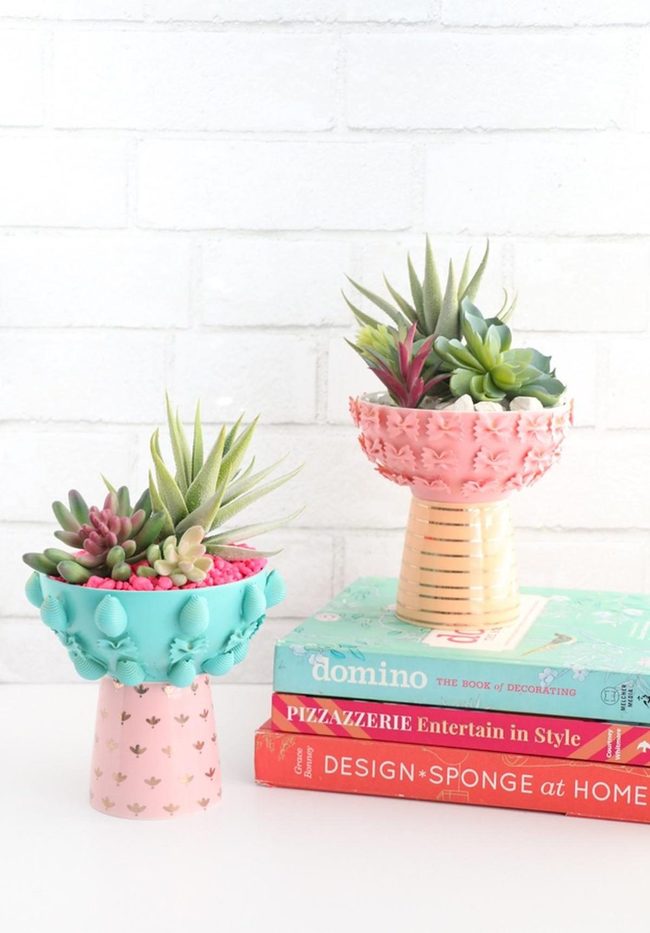 Turquoise Ceramic Succulents Display