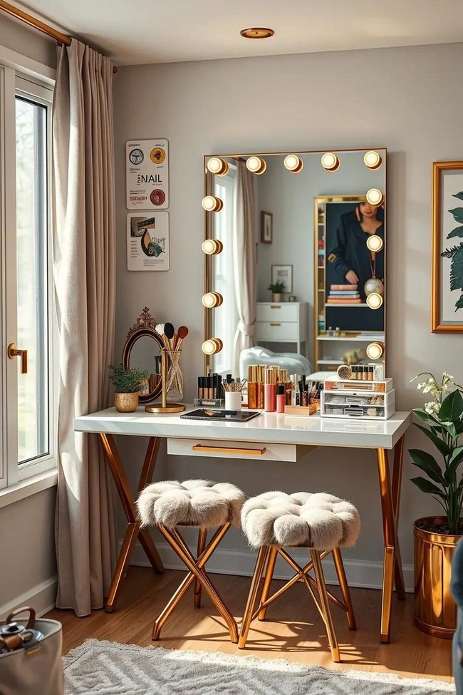 Led-Lit Compact Vanity Station