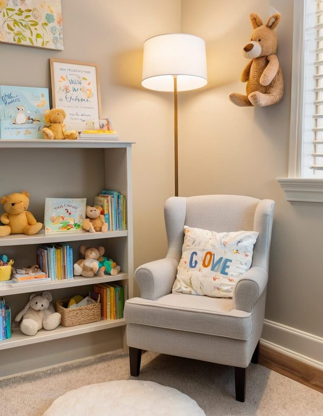 Colorful Books and Diffused Cushions